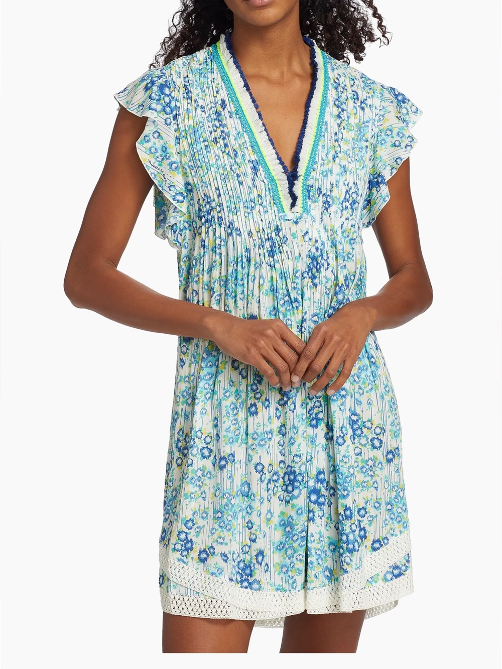 Poupette St Barth
Sasha Crochet-Trim V-Neck Minidress